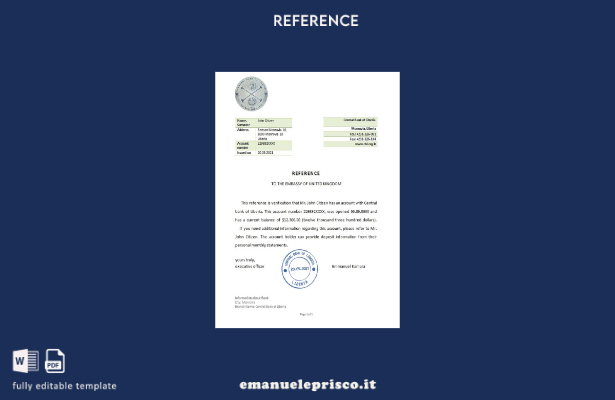 modello di riferimento della Banca centrale della Liberia in stile verificato
